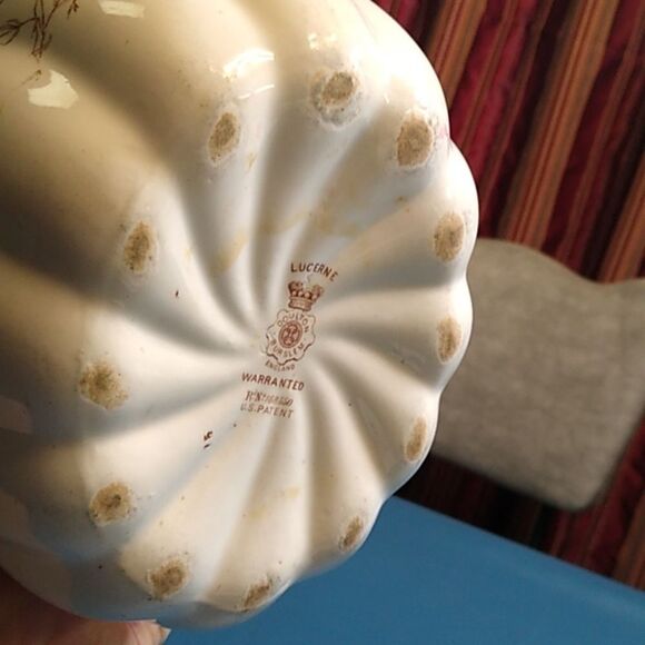 Vintage Lucerne Royal Dalton Burslem England Floral White Pitcher Cottagecore - Picture 8 of 11